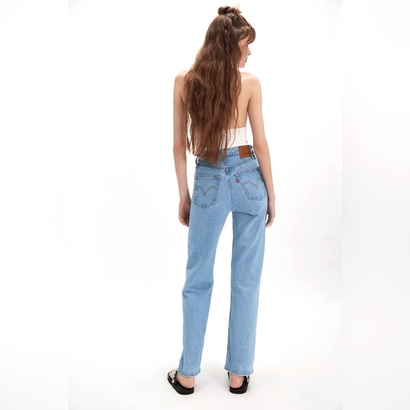 LEVI'S HIGH WAISTED RIBCAGE STRAIGHT ANKLE BLUE JEANS Sz 30 - Picture 11 of 11